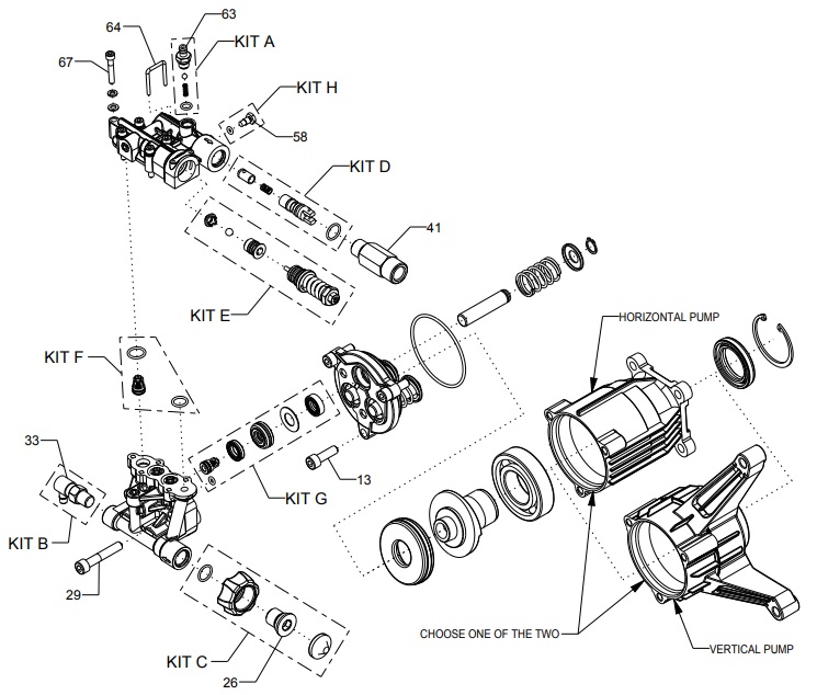 GENERAC A0000021654 pump rebuild repair parts 